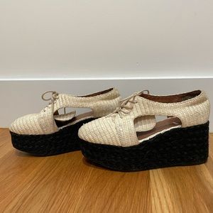 Jeffrey Campbell Tahiti Last Raffia Platforms